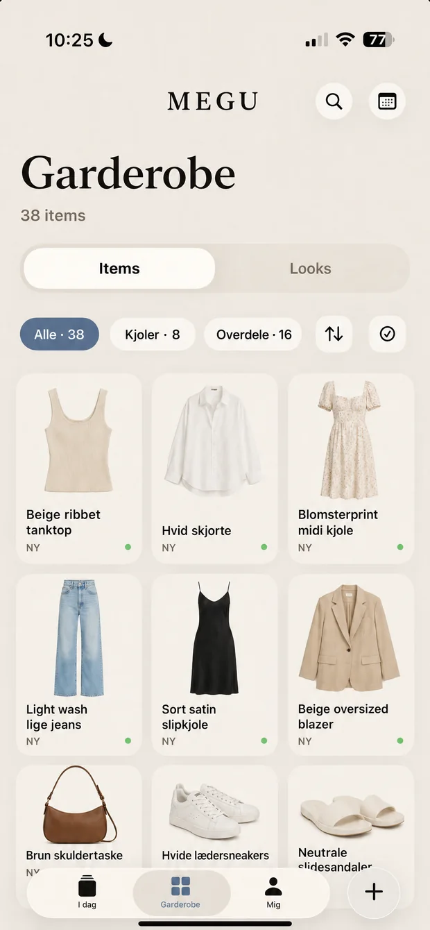En katalogiseret garderobe i Megus gitter