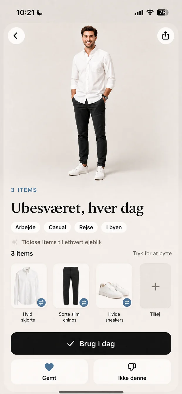 Et look delt op item for item