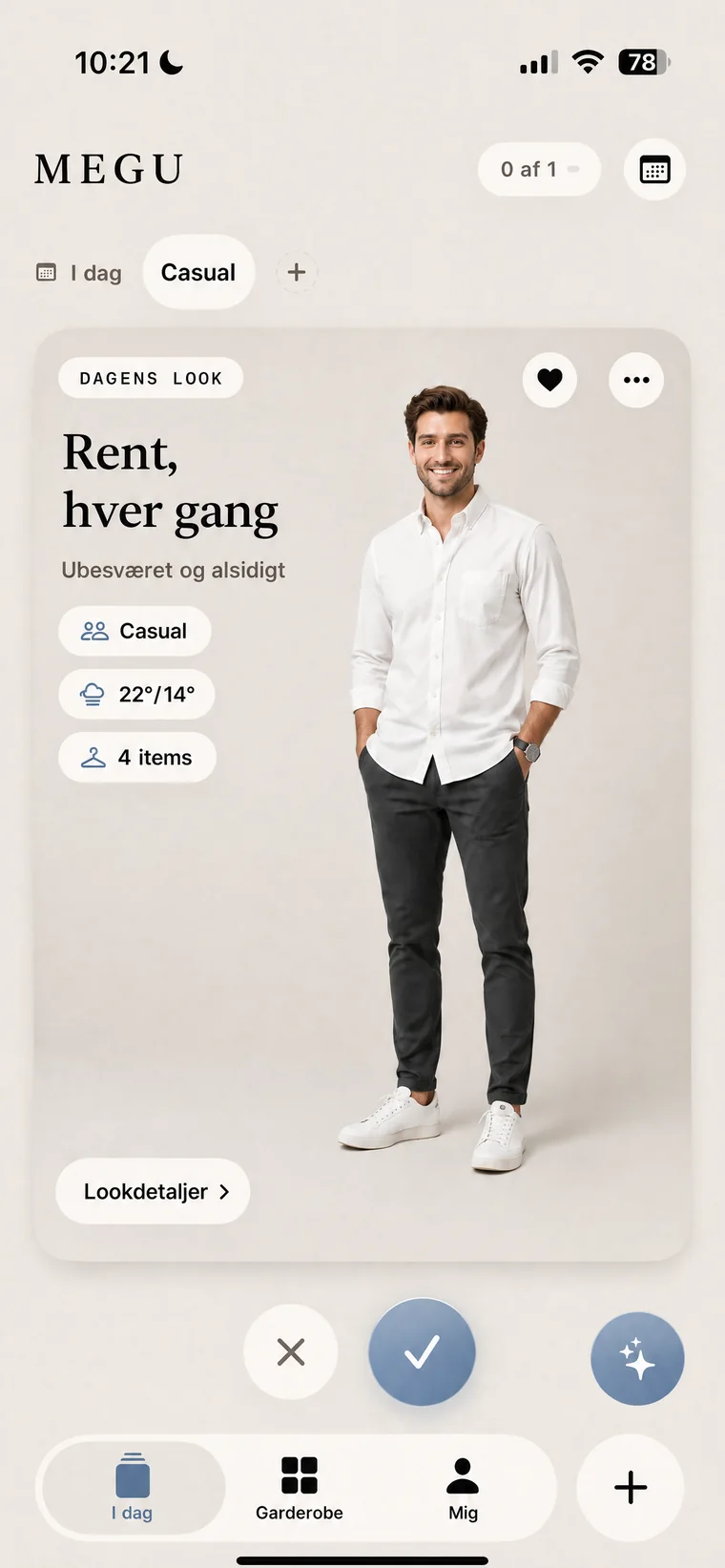 Dagens look, klar til brug