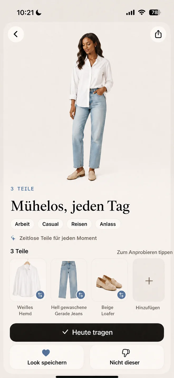 Ein fertiger Look, Teil für Teil