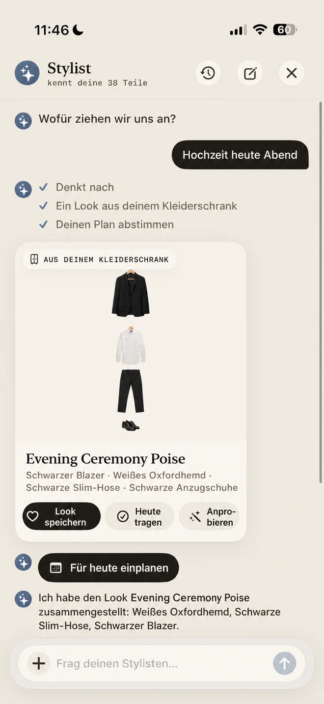 Der Megu-Stylist-Chat baut einen Look