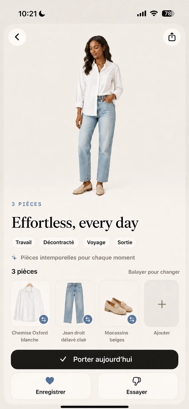 Un look terminé, pièce par pièce