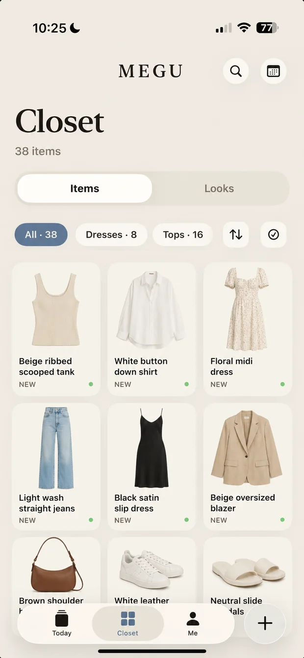 A catalogued wardrobe in the Megu grid