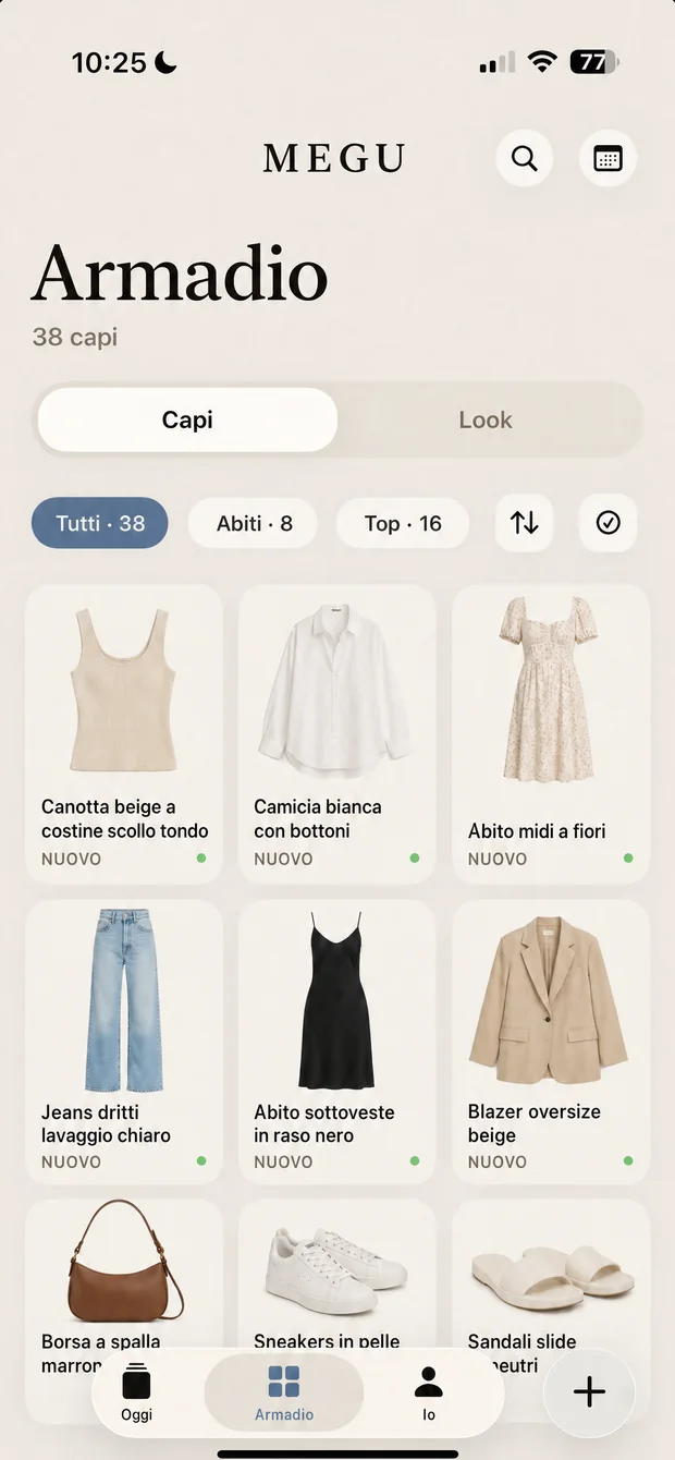 Un armadio catalogato nella griglia di Megu