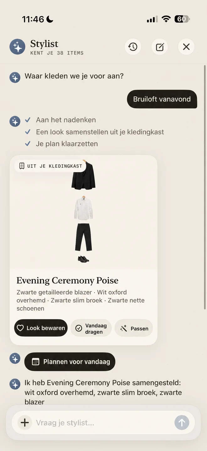 De stylistchat van Megu die een look samenstelt
