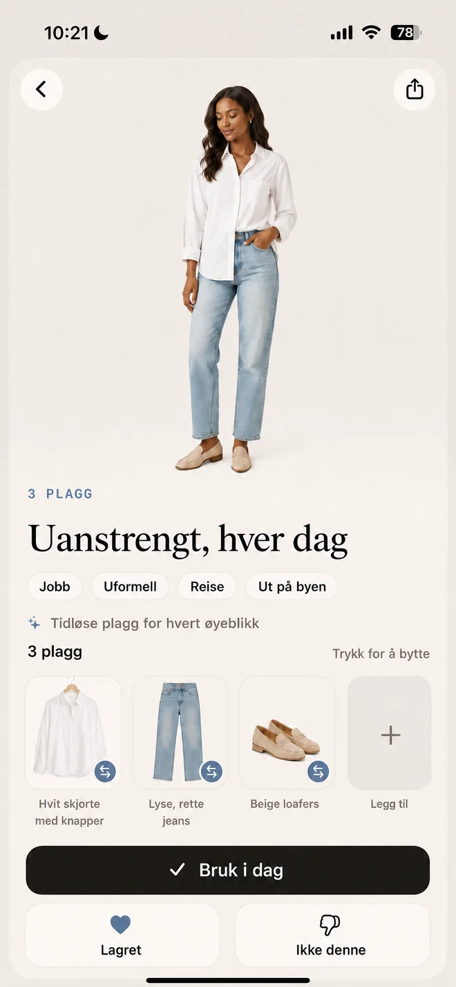 Et ferdig look vist plagg for plagg