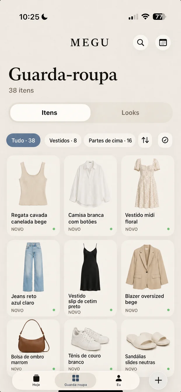 Um guarda-roupa catalogado na grade do Megu