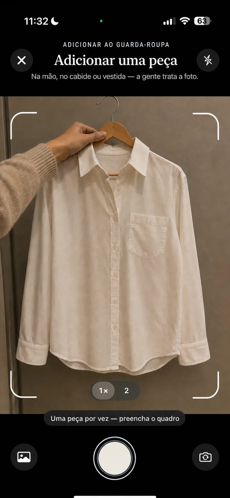 Escaneando uma peça para o guarda-roupa do Megu