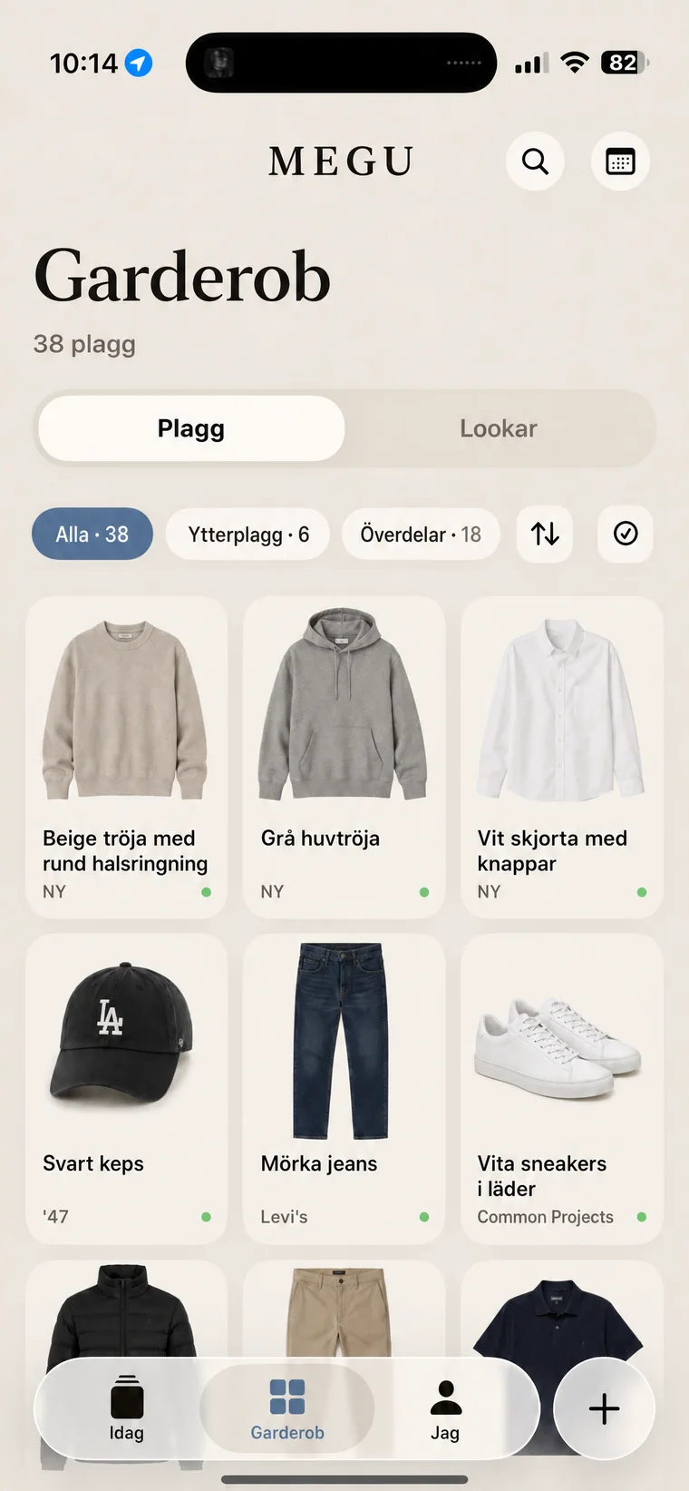 Megus garderobsrutnät med filter
