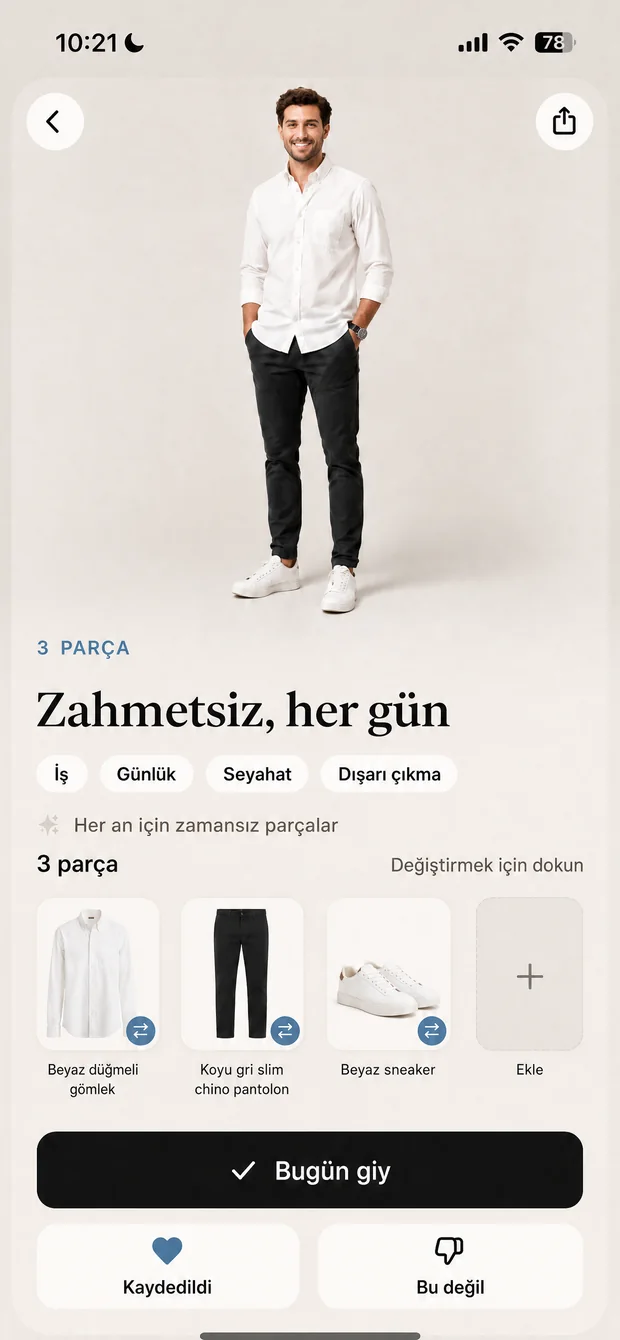 Parça parça ayrılmış bir kombin