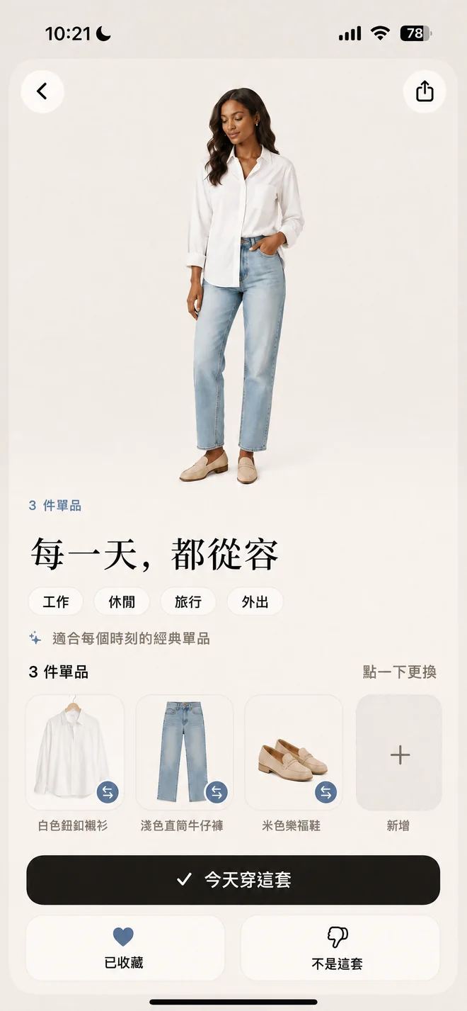 逐件呈現的完整造型